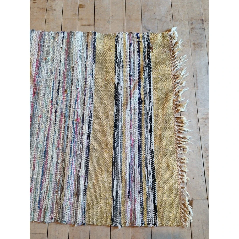 Antique Imported Swedish Hand Made Rag Rug Runner (25